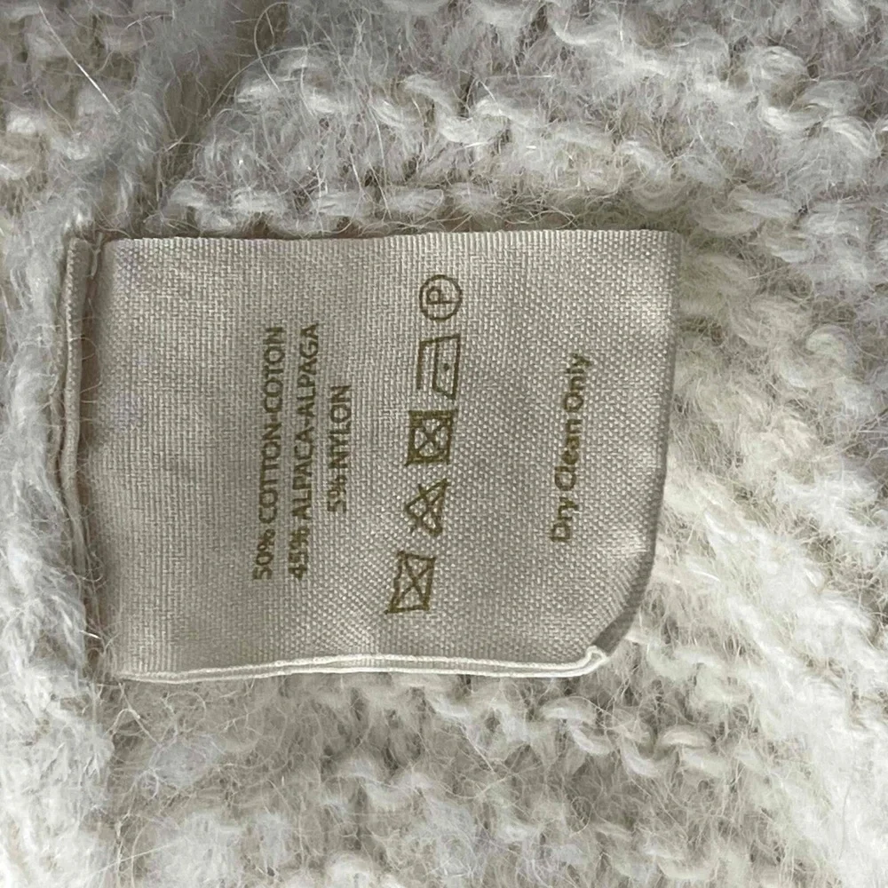 Free People All Mine Cream Alpaca Wool‎ V Neck Long Sleeve Tight Knit Sweater XS